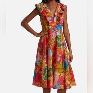 NWT FARM Rio Midi Dress Tropical Jungle